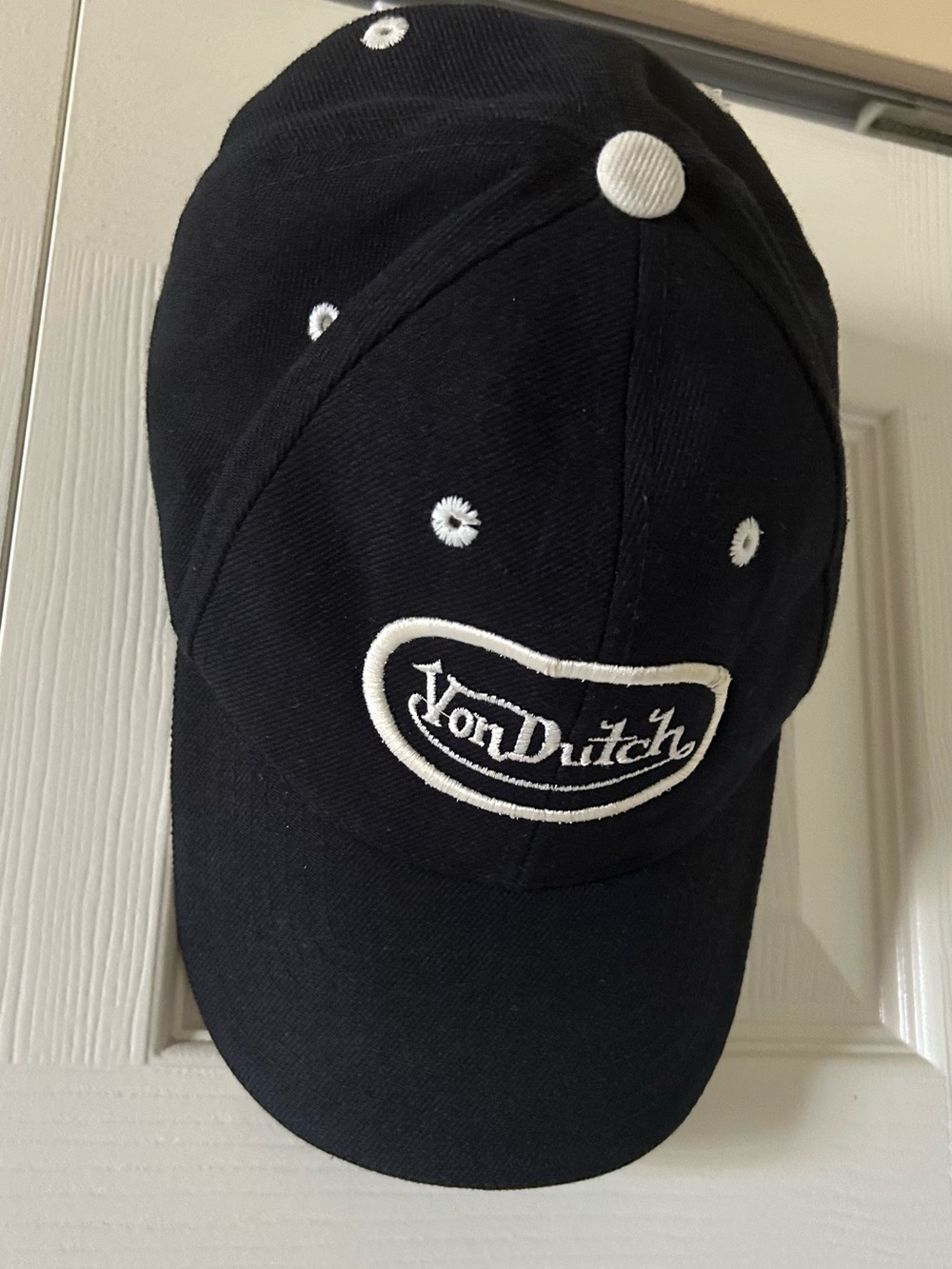 Von Dutch Black Cap with White Embroidered Logo